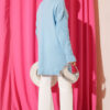 Striped Diamond Pattern Knit Tunic Blue - Afbeelding 3