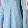 Striped Diamond Pattern Knit Tunic Blue - Afbeelding 4