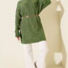 Striped Diamond Pattern Knit Tunic Nefti - immagine 2