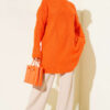 Striped Diamond Pattern Knit Tunic Orange - Afbeelding 2