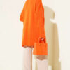 Striped Diamond Pattern Knit Tunic Orange - Afbeelding 3