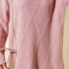 Striped Diamond Pattern Knit Tunic Powder Pink - Afbeelding 4