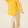 Striped Diamond Pattern Knit Tunic Yellow - Afbeelding 2