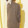 Striped Diamond Pattern Knit Tunic Mink - Afbeelding 3