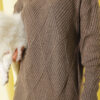 Striped Diamond Pattern Knit Tunic Mink - Afbeelding 4