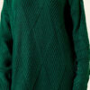 Striped Diamond Pattern Knit Tunic Green - Afbeelding 4