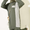 Striped French Terry Faux Pocket Two-Piece Set Khaki
