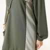 Striped French Terry Faux Pocket Two-Piece Set Khaki – Bild 4