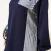 Striped French Terry Faux Pocket Two-Piece Set Navy Blue - Imagen 4