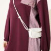 Striped French Terry Faux Pocket Two-Piece Set Plum - immagine 4
