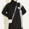 Striped French Terry Faux Pocket Two-Piece Set Black - immagine 2