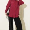 Vertical Stripe Basic Shirt Burgundy - Imagen 2