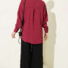 Vertical Stripe Basic Shirt Burgundy - Imagen 3
