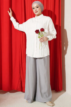 Alternative view of Vertical Stripe Basic Shirt Ecru