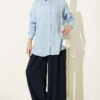 Vertical Stripe Basic Shirt Blue – Image 2