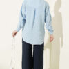 Vertical Stripe Basic Shirt Blue – Image 3