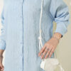 Vertical Stripe Basic Shirt Blue – Image 4