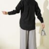 Vertical Stripe Basic Shirt Black – Bild 3