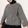 Striped Tunic with Emblem Detail Black