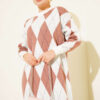 Striped Diamond Pattern Knit Dress Rose Dust – Bild 2
