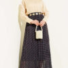 Paisley Pattern Chiffon Skirt Black - Image 2
