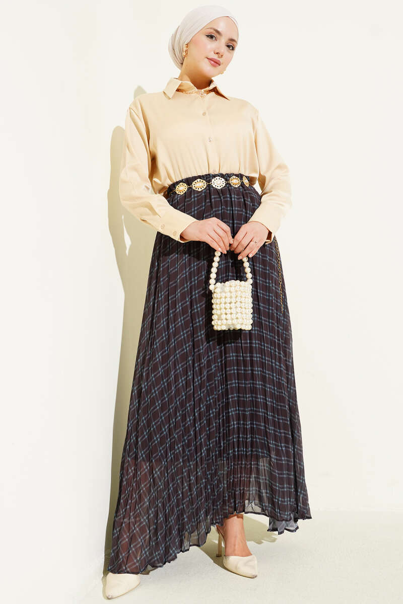 Paisley Pattern Chiffon Skirt Black - Image 2