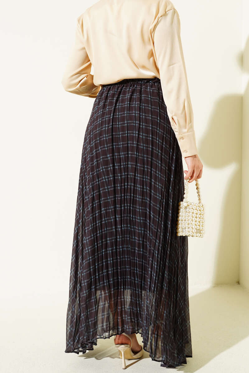 Paisley Pattern Chiffon Skirt Black - Image 3