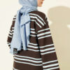 Striped French Terry Two-Thread Knit Tunic Brown - immagine 3