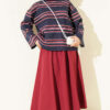 Striped French Terry Two-Thread Knit Tunic Navy Blue - Imagen 2