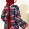 Striped French Terry Two-Thread Knit Tunic Navy Blue - Imagen 3