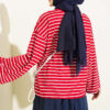 Striped Tunic with Arm Patches Burgundy - Imagen 3