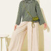 Striped Tunic with Arm Patches Khaki - Image 2