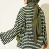 Striped Tunic with Arm Patches Khaki - Image 3