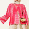 Striped Tunic with Arm Patches Red