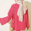 Striped Tunic with Arm Patches Red - Image 3