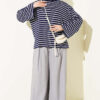 Striped Tunic with Arm Patches Navy Blue - Image 2
