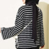 Striped Tunic with Arm Patches Black - Image 3