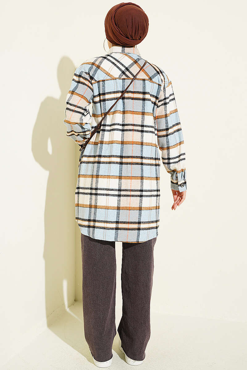 Striped Flannel Shirt Beige - immagine 3