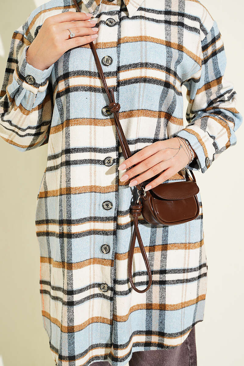 Striped Flannel Shirt Beige - immagine 4
