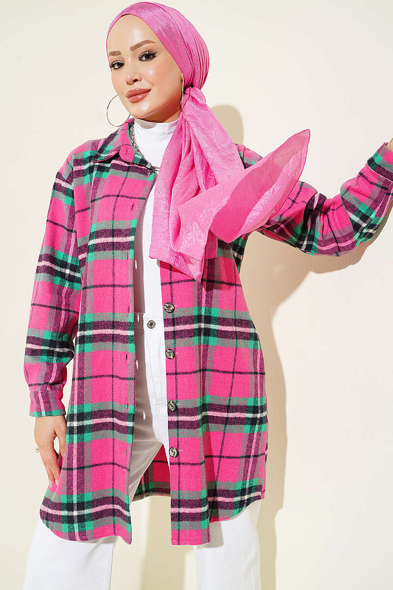 Striped Flannel Shirt Pink