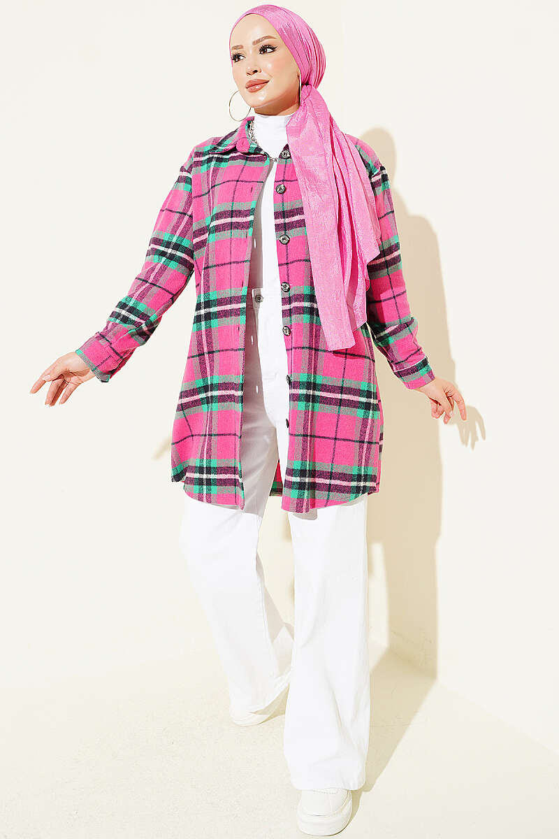 Striped Flannel Shirt Pink - Image 2