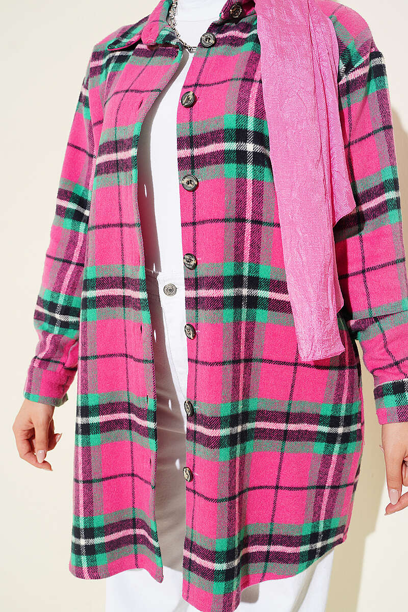 Striped Flannel Shirt Pink - Image 4