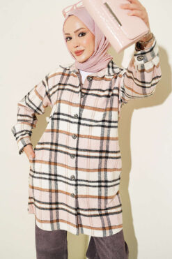 Striped Flannel Shirt Powder Pink