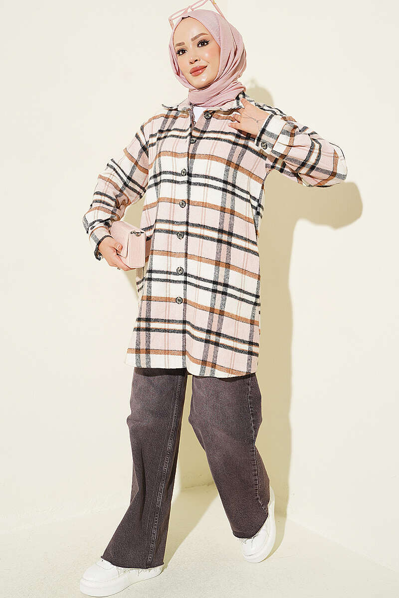 Striped Flannel Shirt Powder Pink - الصورة 2