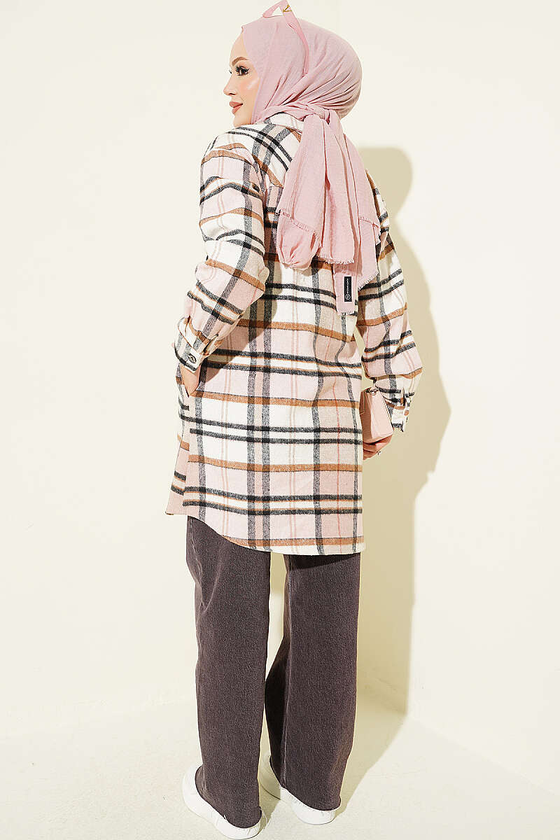 Striped Flannel Shirt Powder Pink - الصورة 3