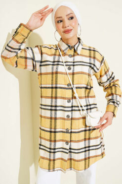 Striped Flannel Shirt Yellow