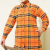 Striped Flannel Shirt Orange