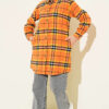 Striped Flannel Shirt Orange - immagine 2