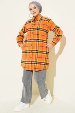 Alternative view of Striped Flannel Shirt Orange