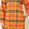 Striped Flannel Shirt Orange - immagine 4
